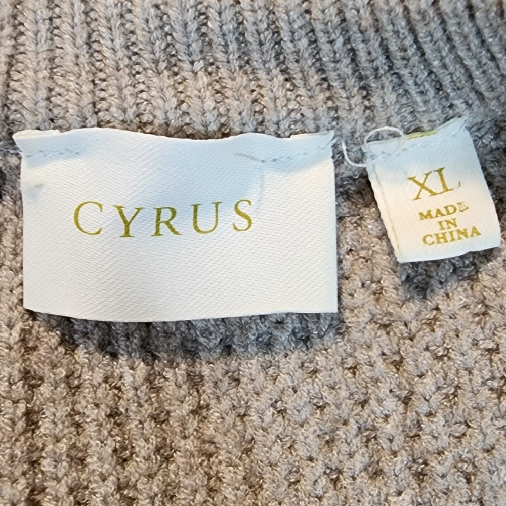 New! CYRUS Size XL Beige Soft & Cozy‎ Rayon Blend Cable Knit Crew Neck Sweater - Picture 9 of 10